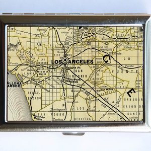 Los Angeles Map Cigarette Case Wallet Business Card Holder id case la map so califonia