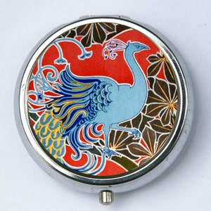 Art Nouveau Peacock #1 PILL CASE pillbox holder