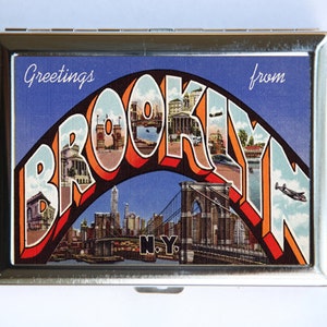 Salutations de Brooklyn NY Cigarette Case Portefeuille carte de visite titulaire ny bronx