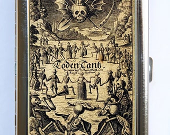 Death's Dance Skeletons Cigarette Case Wallet Business Card Holder