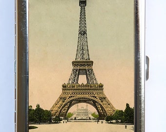 Paris Cigarette Case, Eiffel Tower Cigarette Case, Handmade Cigarette Box,  Metal Double Sided Cigarette Box, Business Card ID Holder Wallet