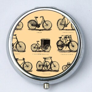 Pastillero de bicicletas victorianas, pastillero, pastillero, bicicleta steampunk victoriana