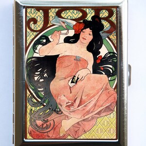 JOB Jugendstil Göttin Zigarette Fall id Fall Brieftasche Visitenkarte Halter
