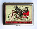 Rat Smoking Cat Safety Match Cigarette Case Wallet Business Card Holder