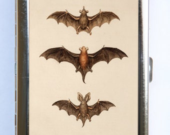 Bats Cigarette Case Wallet Business Card Holder gothic psychobilly horror dracula vampires punk diy