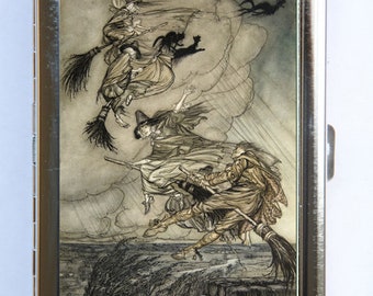 Arthur Rackham Witches Cigarette Case Wallet Business Card Holder fairytale