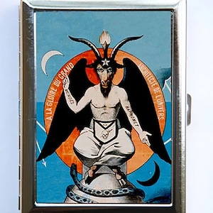 Estuche para cigarrillos Baphomet Satan Cartera Tarjetero Gótico Psychobilly Horror Brujería