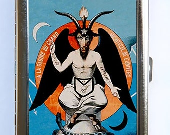 Baphomet Satan Cigarette Case Wallet Business Card Holder gothic psychobilly horror witchcraft