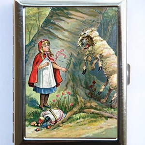 Rotkäppchen Zigarettentasche Brieftasche Visitenkartenhalter BAD WOLF Märchen