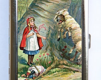 Little Red Riding Hood Cigarette Case Wallet Business Card Holder BAD WOLF fairytale