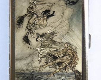 Arthur Rackham Witches Cigarette Case Wallet Business Card Holder fairytale