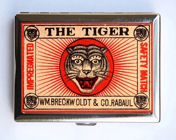The Tiger Safety Match Cigarette Case Wallet Business Card Holder