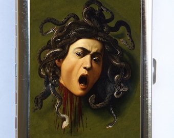 Caravaggio Medusa Cigarette Case Wallet Business Card Holder fine art painting snakes
