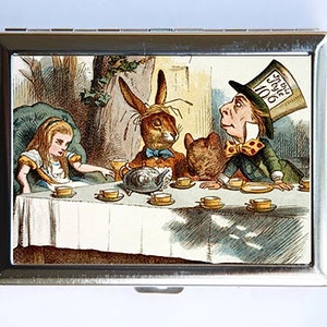 Alice im Wunderland Teeparty Zigarettenetui Geldbörse Visitenkartenhalter Märchen