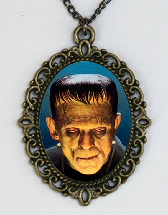 Items similar to Frankenstein necklace Halloween monster movie horror psychobilly gothic diy on Etsy