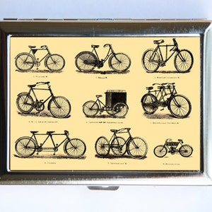 Victorian Bikes Cigarette Case Wallet Tarjeta de visita Titular steampunk