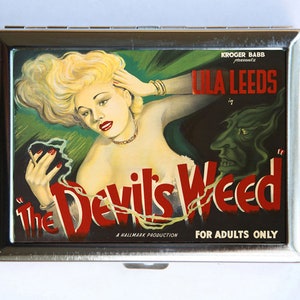 Devils Weed Marijuana Poster Cigarette Case Wallet Business Card Holder