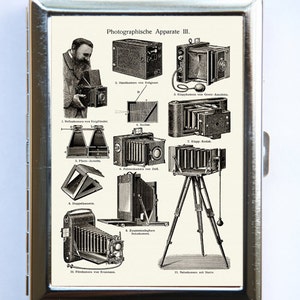 Camera Illustration Cigarette Case Wallet Business Card Holder