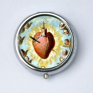 Sacred Heart Pill Fall Halter Pillendose religiöse katholische