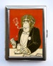 Monkey smoking Cigarette Case Wallet Business Card Holder retro Anthropomorphic Smoking elegant regal 