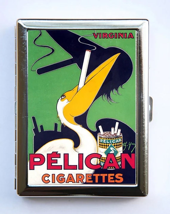 Pelican Cigarette Case Wallet Business Card Holder Retro Smoking