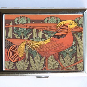 Art Nouveau Rooster Cigarette Case Wallet Tarjeta de Visita
