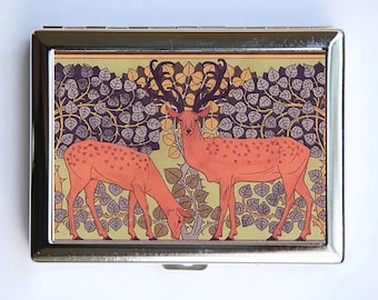 Art Nouveau Deer Cigarette Case Wallet Business Card Holder