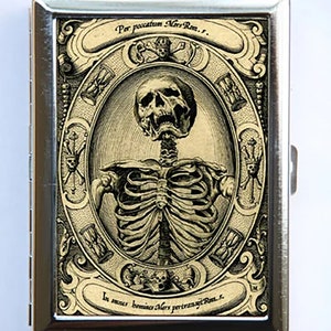 Estuche para cigarrillos Memento Mori con diseño de esqueleto, billetera, tarjetero, psicodelia, gótico, punk, muerte extraña