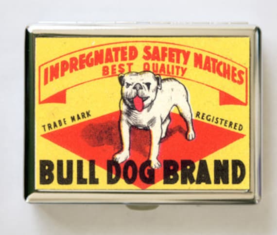 bull brand cigarette case Bulldog Safety Match Cigarette Case Wallet Business Card Holder