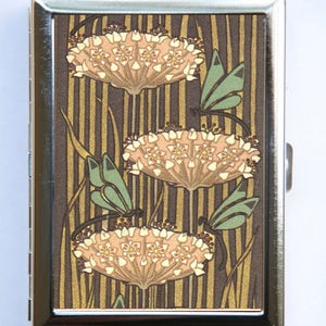Jugendstil Libellen Blumen Zigarette Fall Brieftasche Visitenkarte Halter