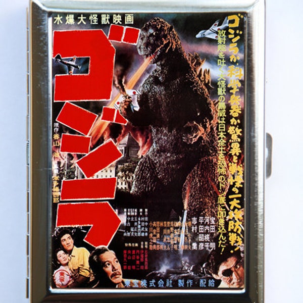 Godzilla Cigarette Case Wallet Tarjeta de visita Titular de la película de ciencia ficción Dinosaurios