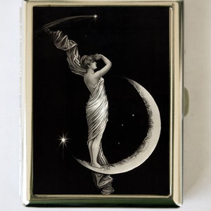 Estuche para cigarrillos con diseño de estrellas y luna, ideal para todos los gustos, tarjetero de visita
