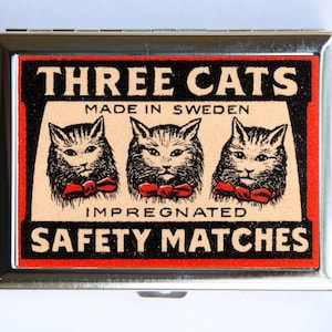 Drei Katzen Sicherheit Match Zigarette Fall Brieftasche Visitenkartenhalter