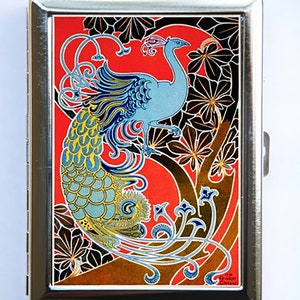 Jugendstil Pfau Zigarettenetui Visitenkartenetui