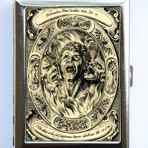 Memento Mori The Damned Cigarette Case Wallet Tarjeta de visita Titular psicobilly gótico punk extraña muerte