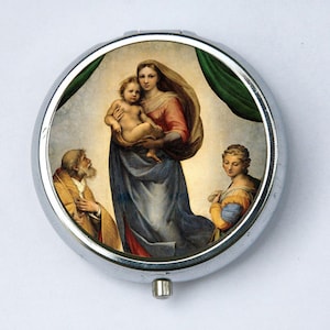 Sistine Madonna Pill case pillbox box holder  fine art painting Raphael Sanzio