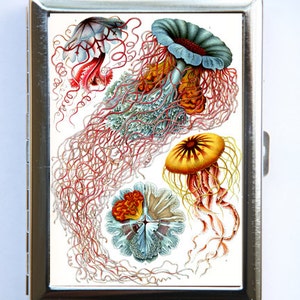 Jelly Fish Cigarette Case Wallet Business Card Holder ocean nautical hipster