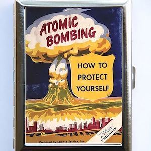 Atomic Bomb Poster Cold War Cigarette Case Wallet Business Card Holder