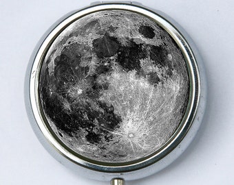 Full Moon pillbox PILL case box holder outer space