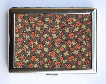 Art Nouveau Ladybugs Caso id caso Wallet Titular de la tarjeta de visita