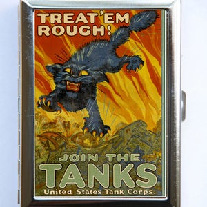 Join the Tanks Poster Army Cigarette Case Wallet Business Card Holder World War 2 Poster