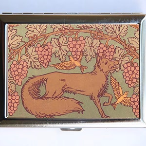 Porta-cartões de visita Art Nouveau Wolf Bird Cigarette Case