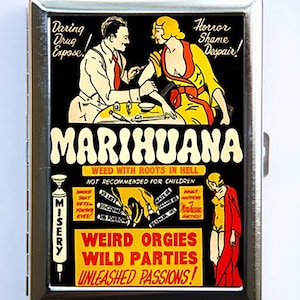 Vintage Marijuana Marihuana Poster Zigarettenetui Brieftasche Visitenkartenhalter Pulp seltsam Anti Droge