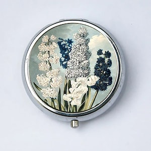 Hyacinths Blue Flower PILL CASE pillbox holder botanical
