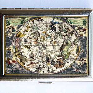 Die Sternbilder Karte Zigarette Fall Brieftasche Visitenkarte Halter id Fall astrologische Zeichen des Tierkreises