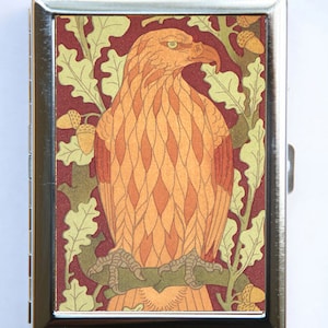Art Nouveau Eagle Bird Cigarette Case Monedero Tarjeta de visita Titular de la tarjeta de visita