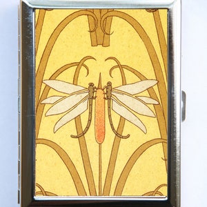 Jugendstil Libellen Katze Schwänze Zigarette Fall Brieftasche Visitenkarte Halter