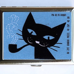 Zigarettenetui Black Cat Blue Smoking Portemonnaie Visitenkartenhalter
