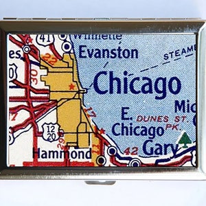 Chicago Zigarettenetui Brieftasche Visitenkartenhalter id Hülle Atlaskarte