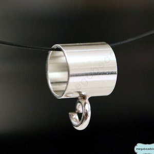 5mm Tube Bail Slider Pendant Charm Holder 925 Sterling Silver F288- Open